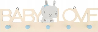 BIECO Baby Love portemanteau en bois avec 5 crochets LAPIN