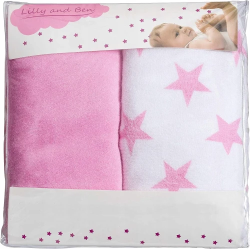 LILLY&BEN housse pour matelas à langer en éponge 50x70 x2