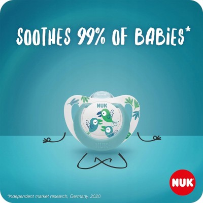 NUK STAR sucette apaisante x2 0-6mois JOUR&NUIT