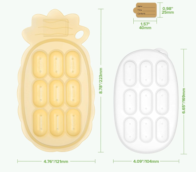 HAAKAA plateau en silicone pour congélation des aliments + couvercle