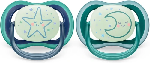 PHILIPS AVENT Ultra Air Night sucettes x 2 6-18 mois BRILLENT DANS LE NOIR