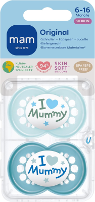 MAM ORIGINAL sucette apaisante x2 6m+ SILICONE