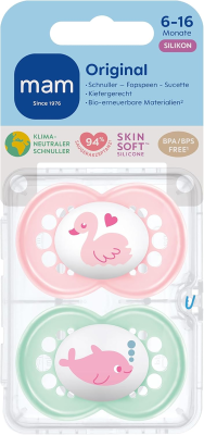 MAM ORIGINAL sucette apaisante x2 6-16mois SILICONE