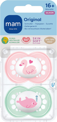 MAM ORIGINAL sucette apaisante x2 16mois+ SILICONE