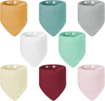 LULU MOON bavoirs bandana en mousseline avec bouton-pression 0-36 mois x8