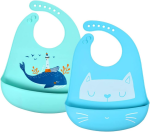 VICLOON bavoir en silicone avec poche x2 6mois+