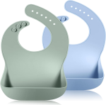 VICLOON bavoir en silicone avec poche x2 6mois+