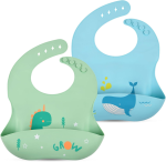 VICLOON bavoir en silicone avec poche x2 6mois+