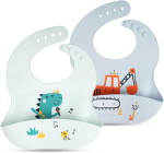 VICLOON bavoir en silicone avec poche x2 6mois+