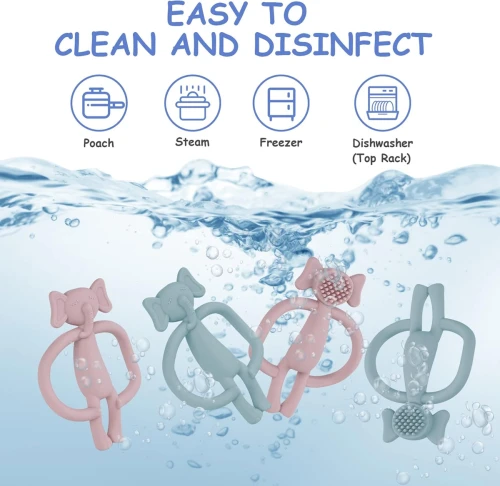 VICLOON anneau de dentition en silicone x2 3mois+ SANS BPA