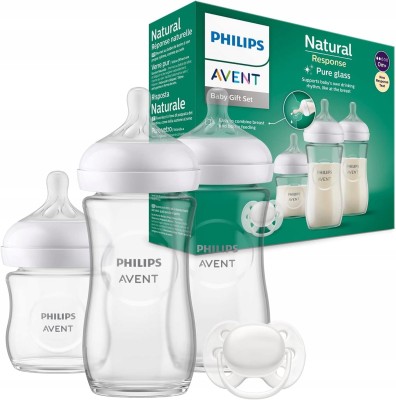 PHILIPS AVENT Natural Response lot de 3 biberons EN VERRE + tétine