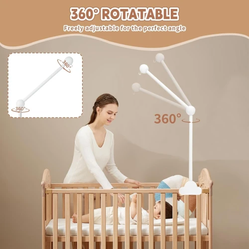 Support en bois pour mobile de lit