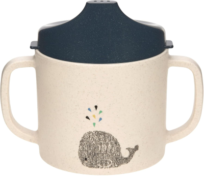 LASSIG Gobelet Sippy Little Water Whale avec bec 150 ml 6 m+