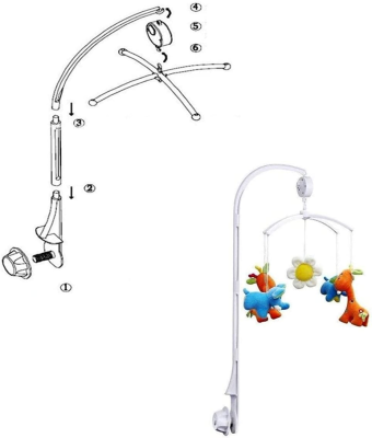 Support de mobile pour lit bébé avec boîte à musique