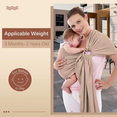 AOLSO écharpe à anneaux pour porter bébé 0-20kg