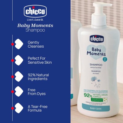 CHICCO BabyMoments shampooing pour bébés 500 ml 0m+
