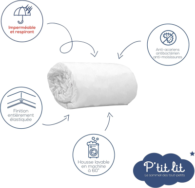 P'TIT LIT protège-matelas imperméable 70x140 anti-acariens