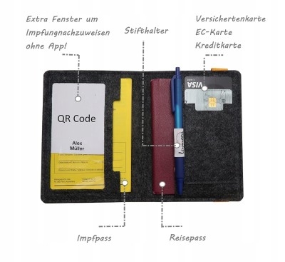 LEYMOON ORGANIZER ÉTUI pour documents carte de vaccination