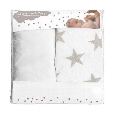 LILLY&BEN housse pour matelas à langer en éponge 50x70 x2