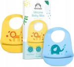 MAMA BEAR bavoirs en silicone avec poches x2